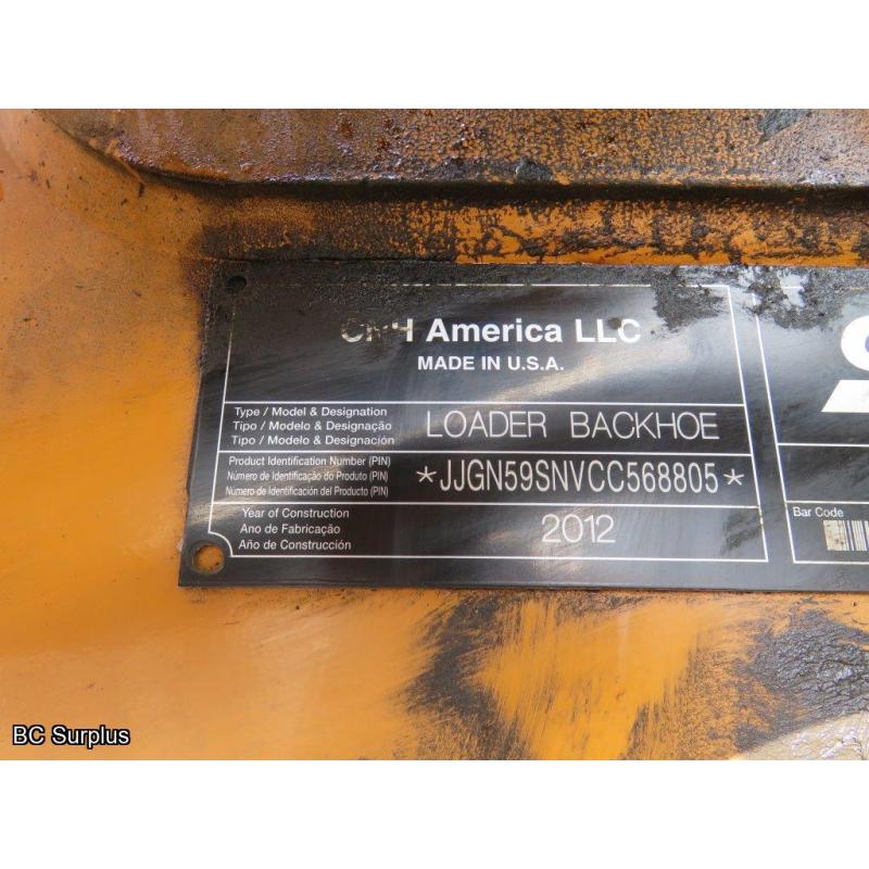 T-1022: 2013 Case 590 Super N 4x4 Backhoe Loader – 6565 Hours