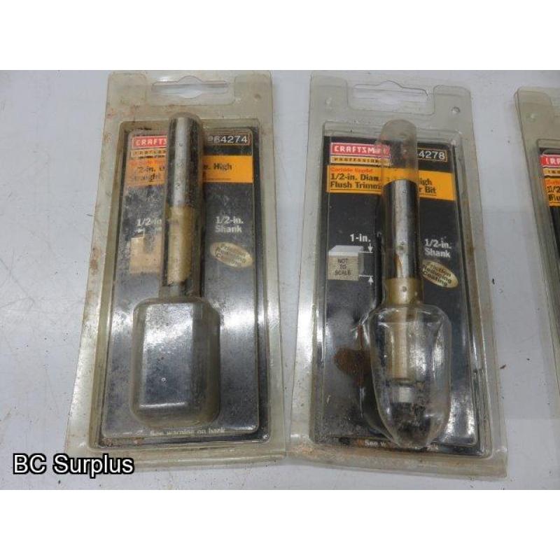 T-17: Router Bits in Original Packages – 7 Items