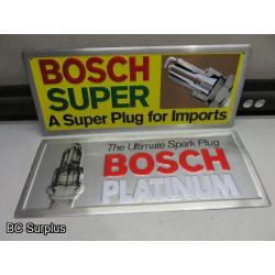 T-5: Bosch Spark Plug Promo Signs – 1997 – 2 Items