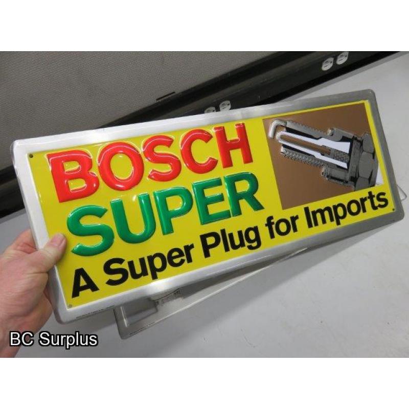 T-5: Bosch Spark Plug Promo Signs – 1997 – 2 Items