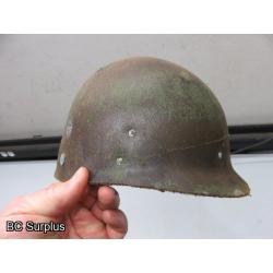 T-67: Antique Army Helmet & Folding Shovel – 2 Items