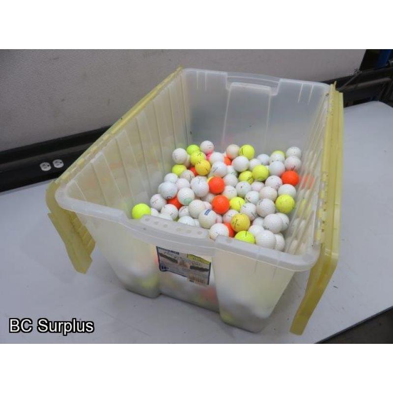T-63: Golf Balls in Plastic Bin – 1 Lot