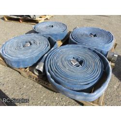 T-175: Blue Fire Hose – 3 Inch – 4 Lengths of 50 Ft.
