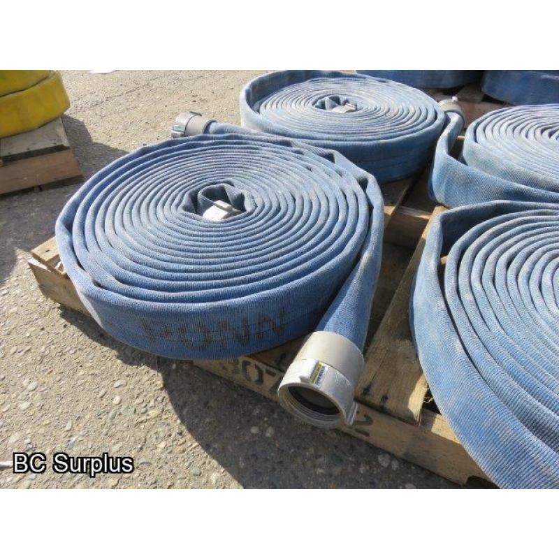 T-181: Blue Fire Hose – 3 Inch – 4 Lengths of 50 Ft.