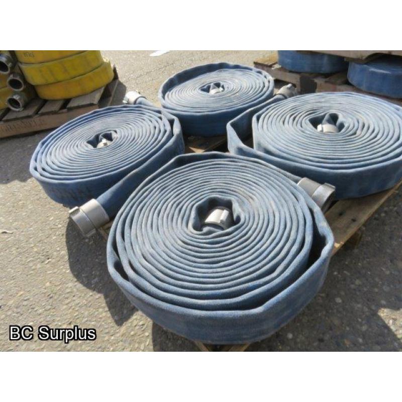 T-176: Blue Fire Hose – 3 Inch – 4 Lengths of 50 Ft.