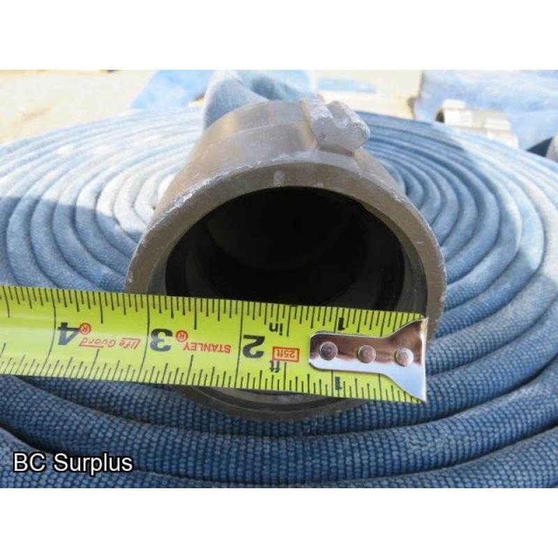T-172: Blue Fire Hose – 3 Inch – 4 Lengths of 50 Ft.