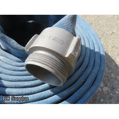 T-182: Blue Fire Hose – 3 Inch – 4 Lengths of 50 Ft.