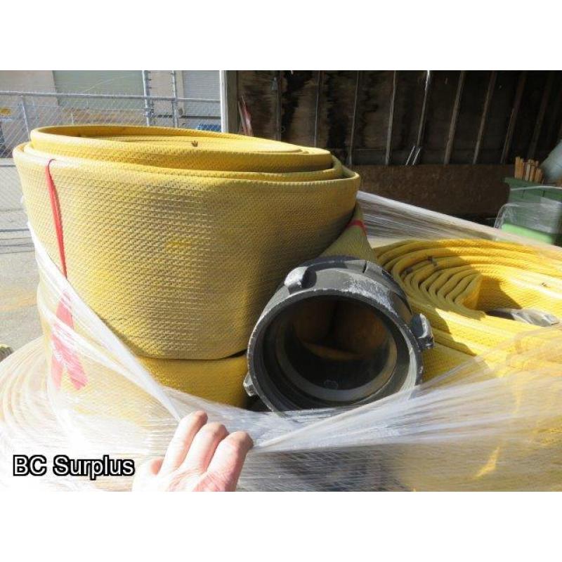 T-187: Yellow 5 Inch Fire Hose – 13 Lengths of 100 Ft. - 1 Pallet