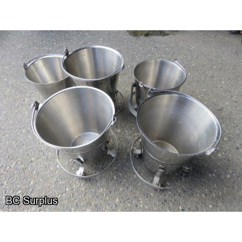 T-207: Stainless Steel Milking Buckets – 1 Lot