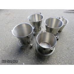 T-207: Stainless Steel Milking Buckets – 1 Lot