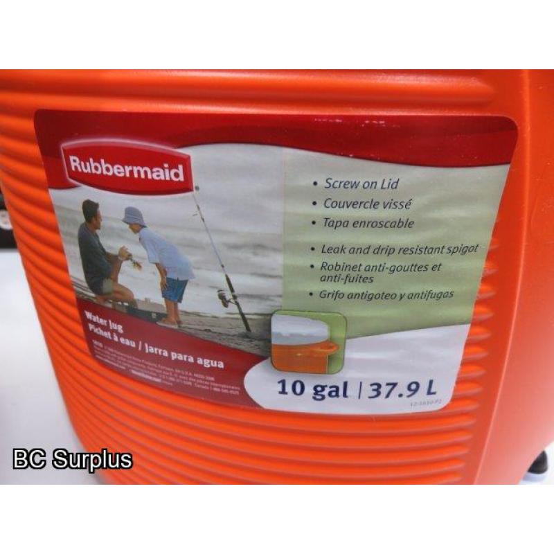 T-220: Rubbermaid 10 Gallon Water Cooler – Unused