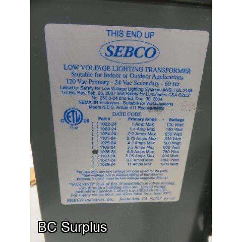 T-258: Sebco 120v/24v Indoor or Outdoor Lighting Transformer