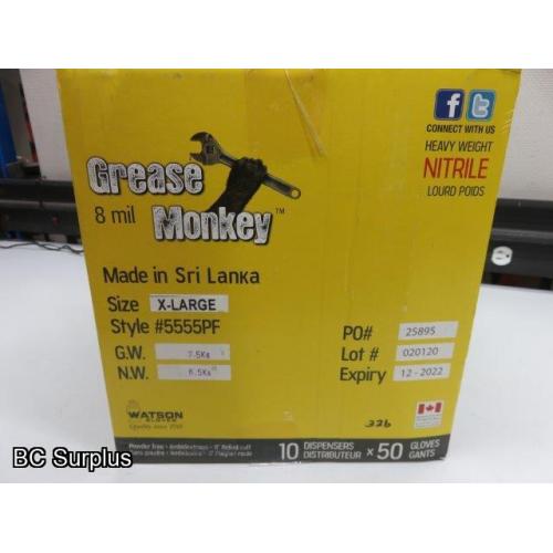T-580: Grease Monkey HD 8 mil Disposable Nitrile Gloves – XL