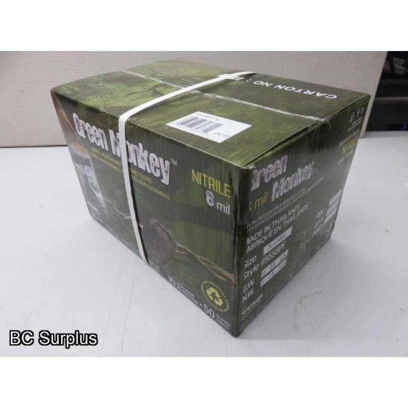 T-48: Watson Green Monkey 8 mil Disposable Nitrile Gloves – XL