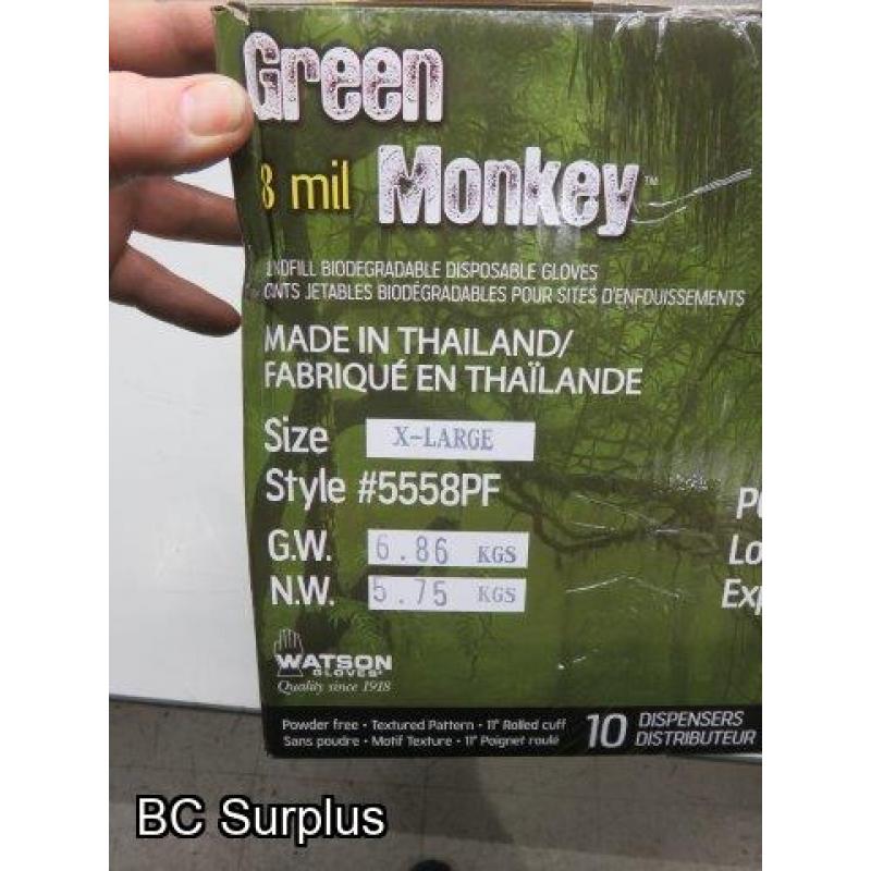 T-272: Watson Green Monkey 8 mil Disposable Nitrile Gloves – XL