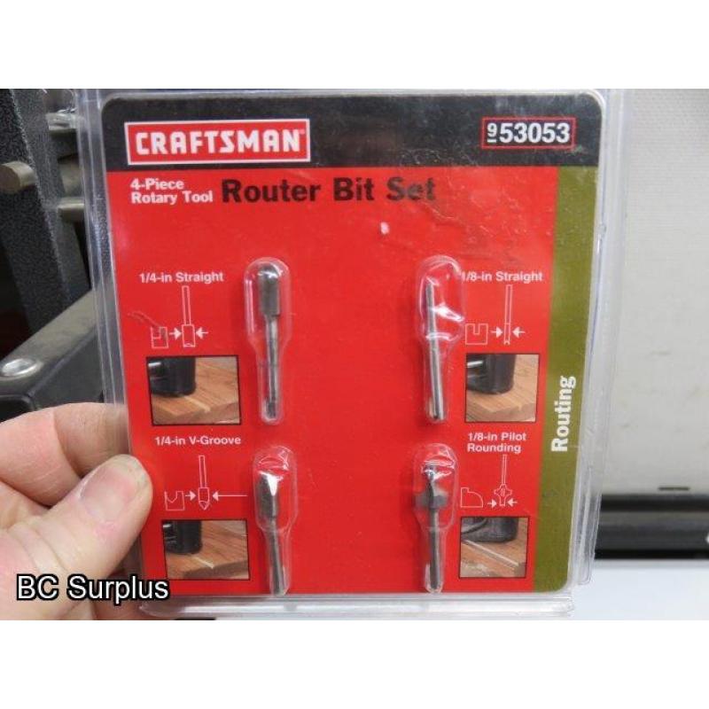 T-410: Craftsman Router Bits & Accessories – 1 Lot