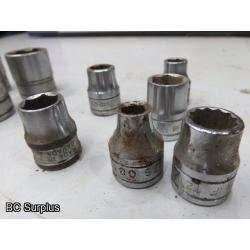 T-611: Snap-On 3/8 Inch Drive Sockets – 35 Items