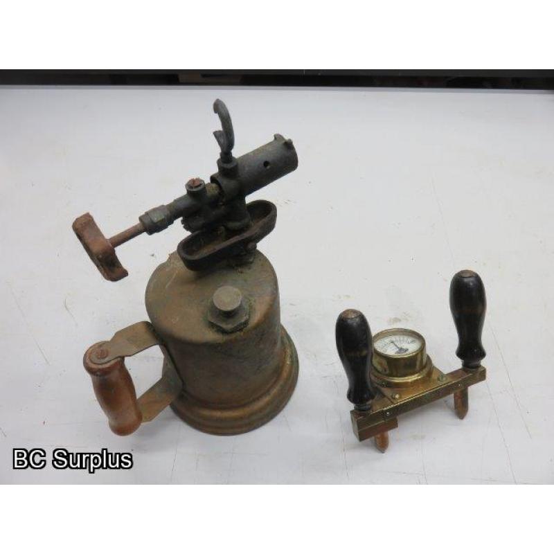 T-644: Vintage Torch & Battery Tester – 2 Items