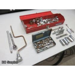 T-664: Red Tools Box & Contents – Various Sockets – 1 Lot