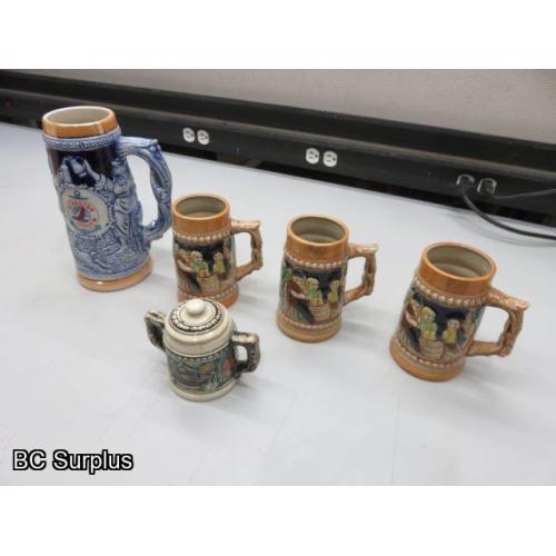T-715: Vintage Collectible Beer Steins – 5 Items