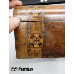 T-721: Solid Wood Cash Box with Inlayed Pattern