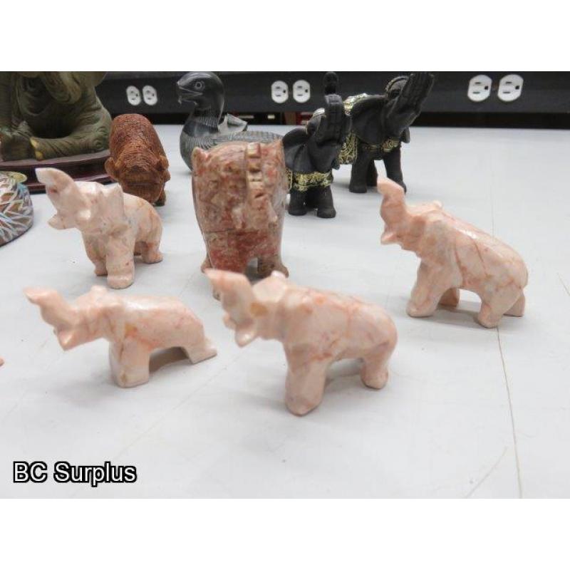 T-709: Stone & Wood Animal Carvings – 19 Items